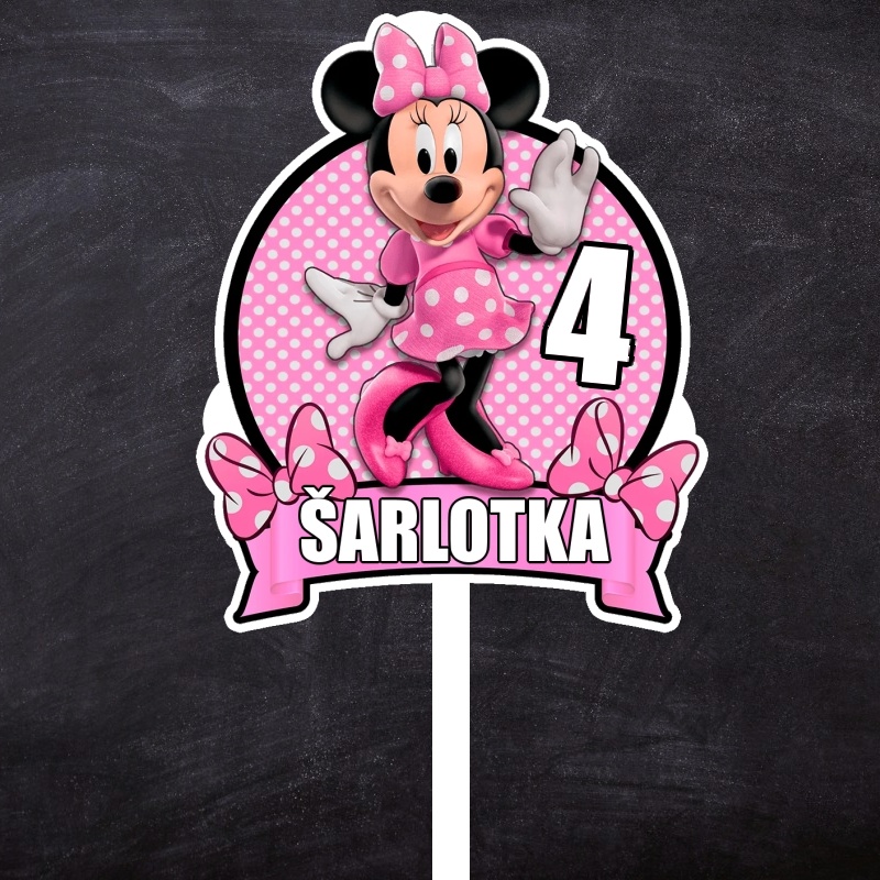 Zápich Minnie s menom a vekom