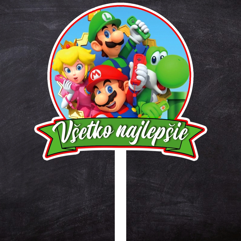 Zápich Super Mario "Všetko najlepšie"