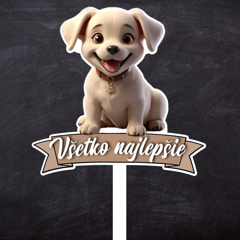 Zápich psík "Všetko najlepšie" Typ 2