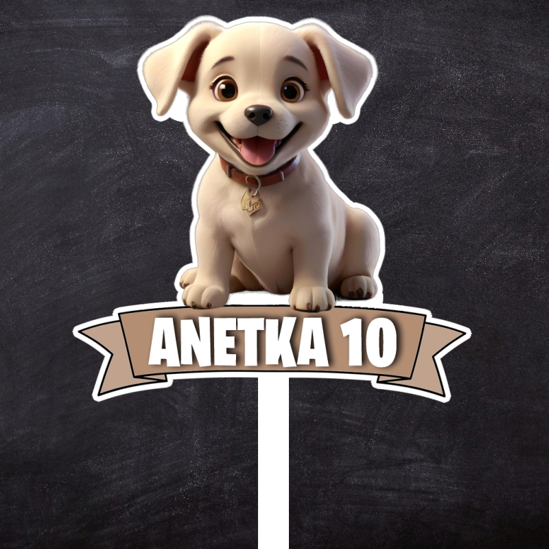 Zápich psík s menom a vekom Typ 2