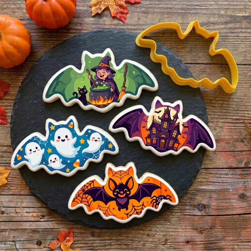 Fondánové nálepky s presným vykrajovačom - Halloween set H03