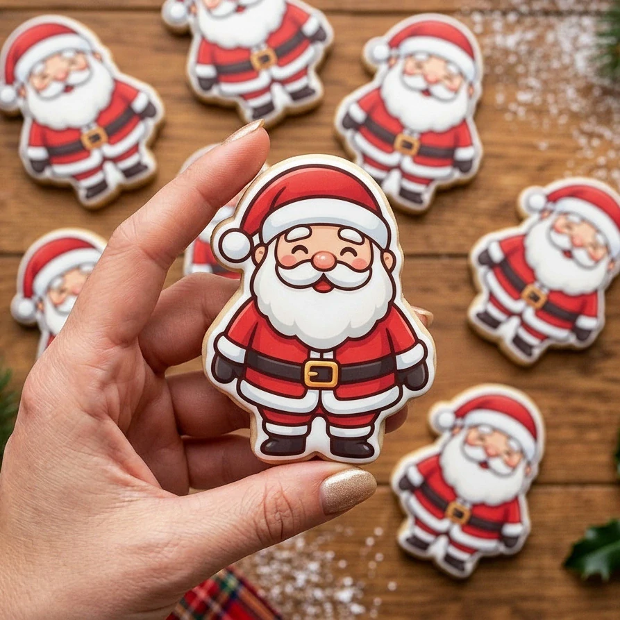 Fondánové nálepky s presným vykrajovačom S25 - Mikuláš / Santa typ 2