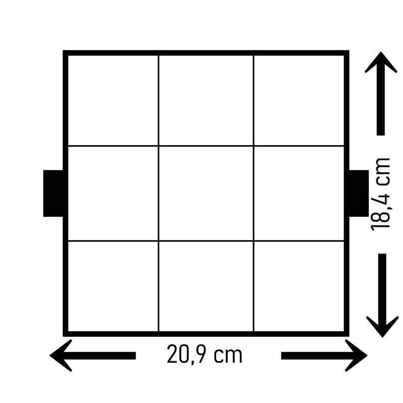 Naznačovač - Štvorec 6x6 cm (9 ks)