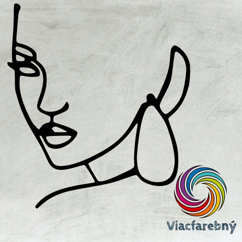 Silueta na bok torty - Žena typ 3 - Viacfarebná