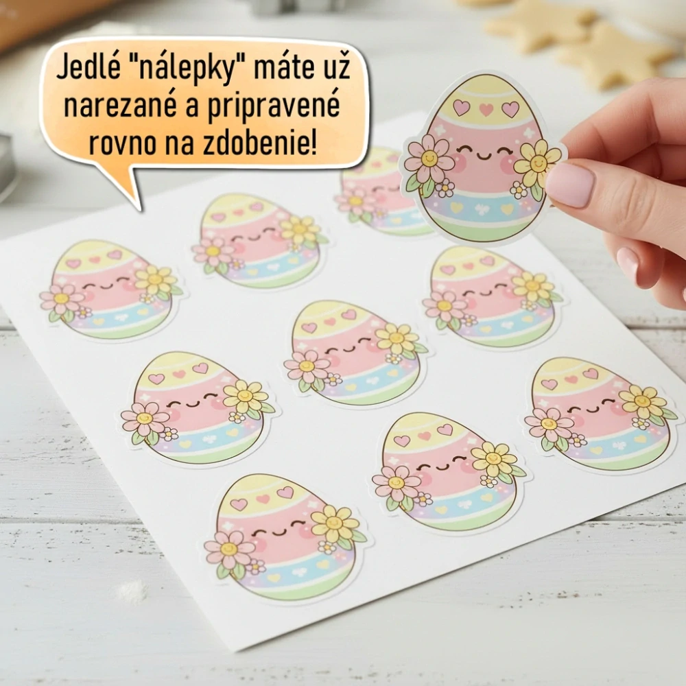 Fondánové nálepky s presným vykrajovačom V41 - Vajíčko pastelové