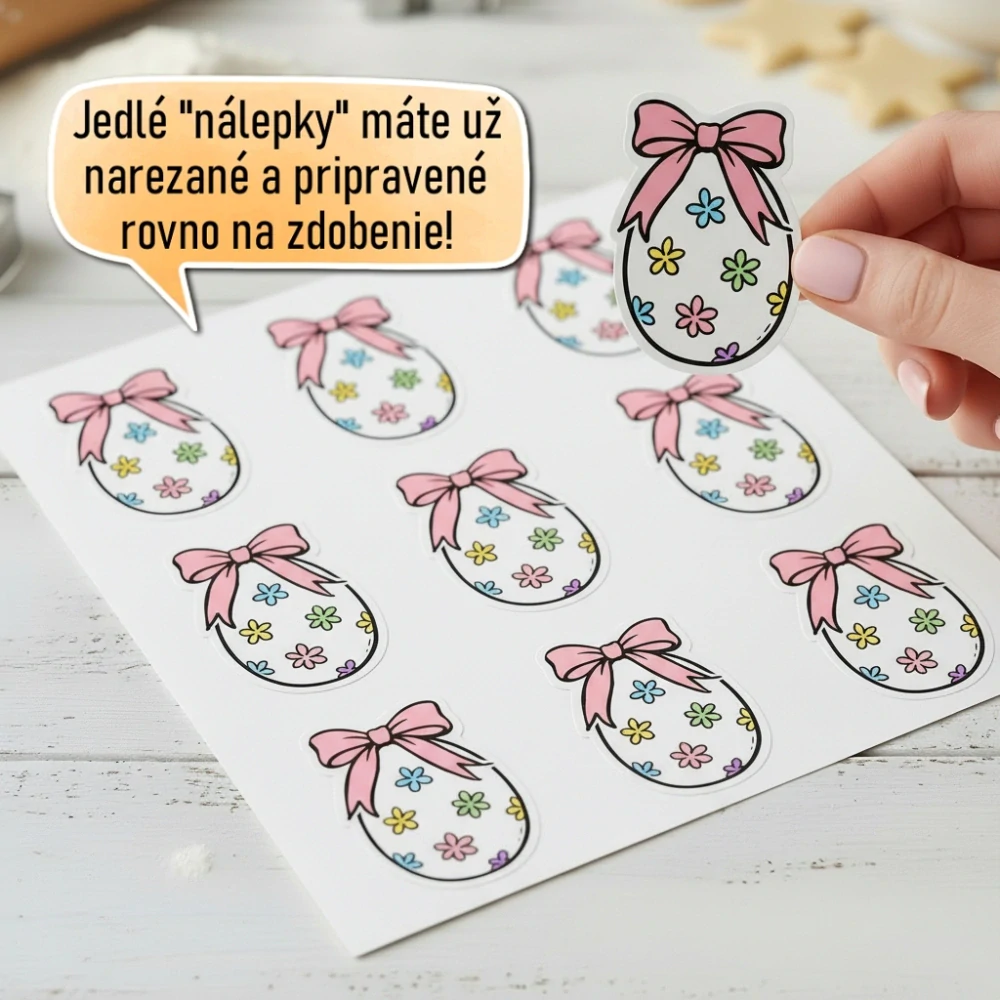 Fondánové nálepky s presným vykrajovačom V48 - Vajíčko pastelové