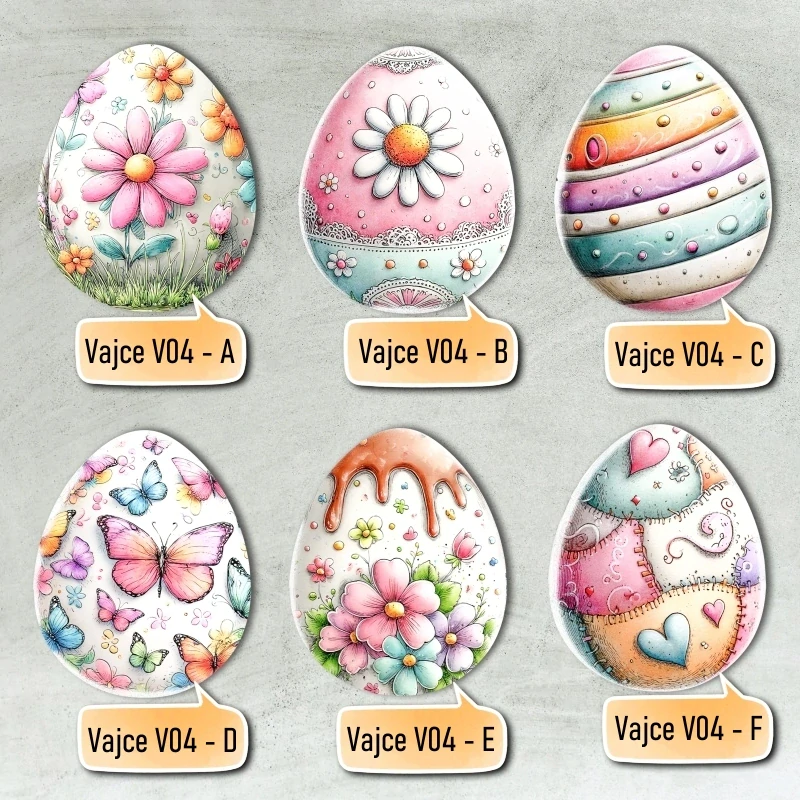 Fondánové nálepky s presným vykrajovačom - Veľkonočný set V04