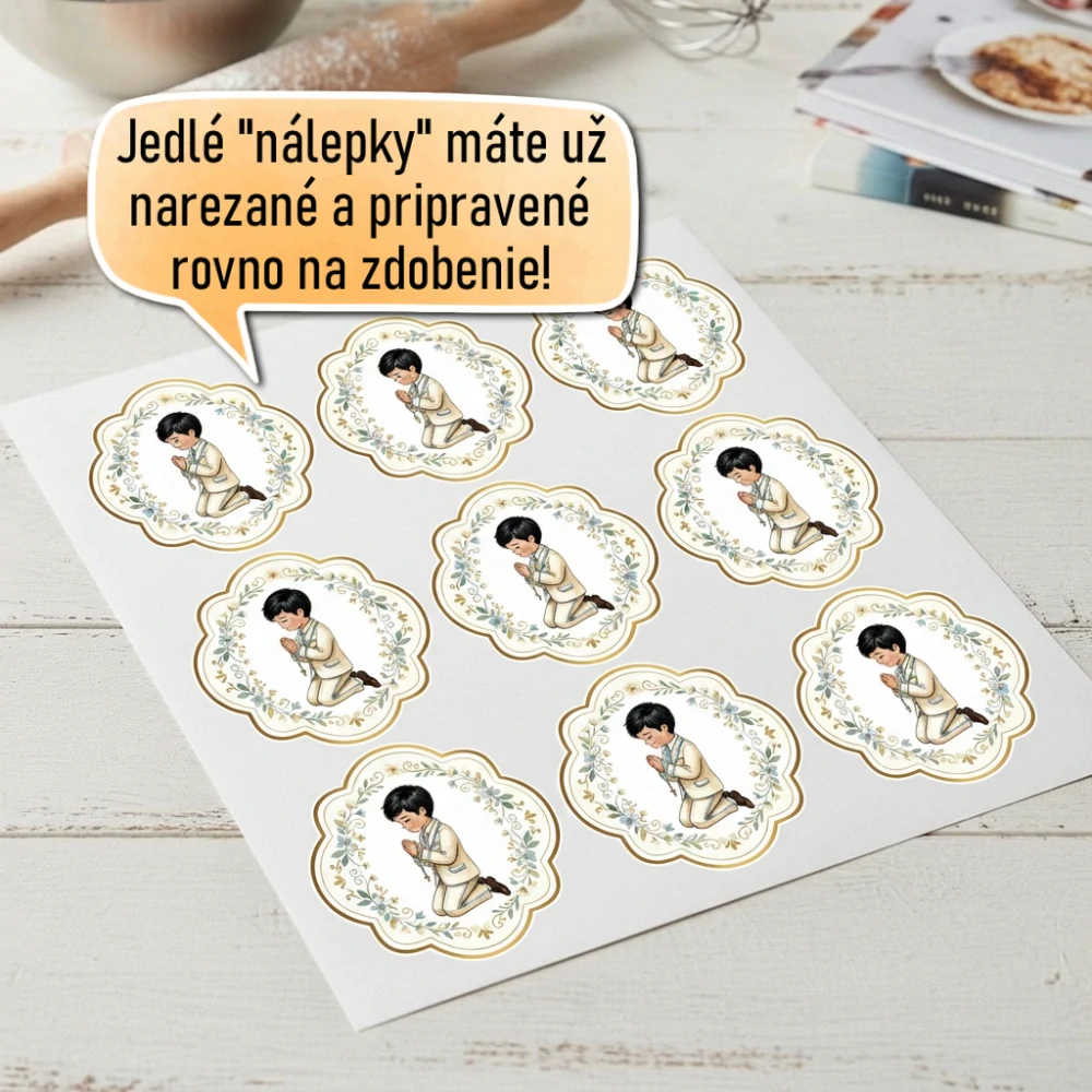 Fondánové nálepky s presným vykrajovačom P07 - Tmavé vlásky