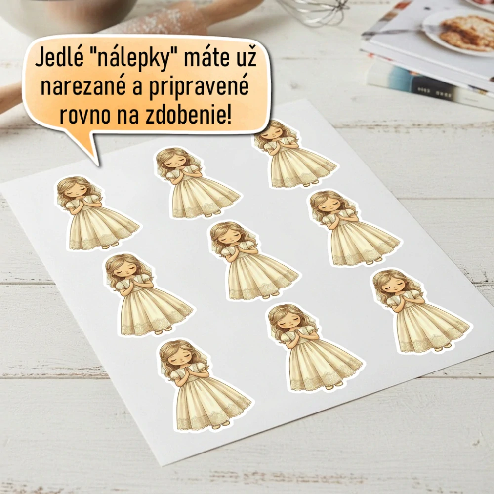 Fondánové nálepky s presným vykrajovačom P08 - Svetlé vlásky