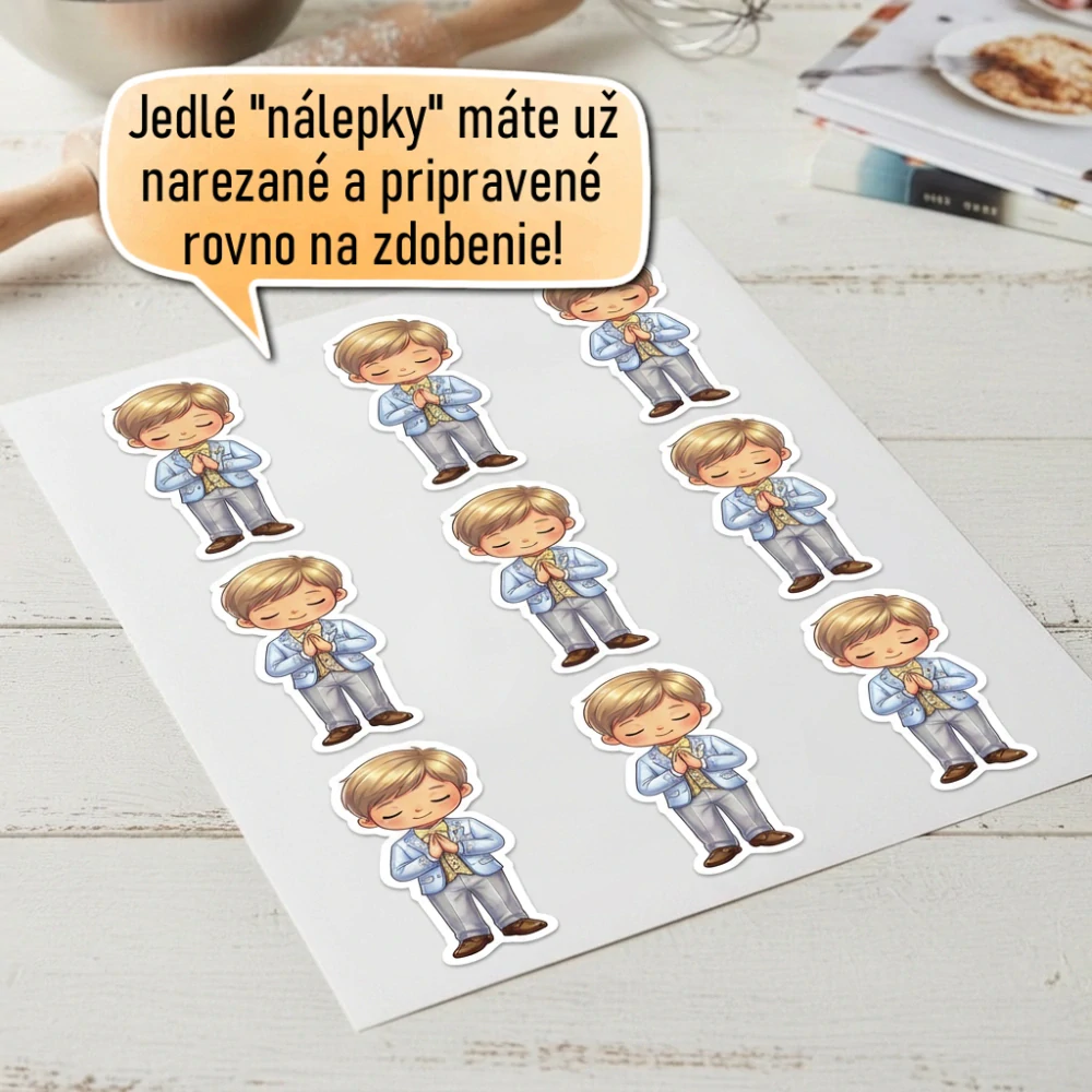 Fondánové nálepky s presným vykrajovačom P09 - Svetlé vlásky