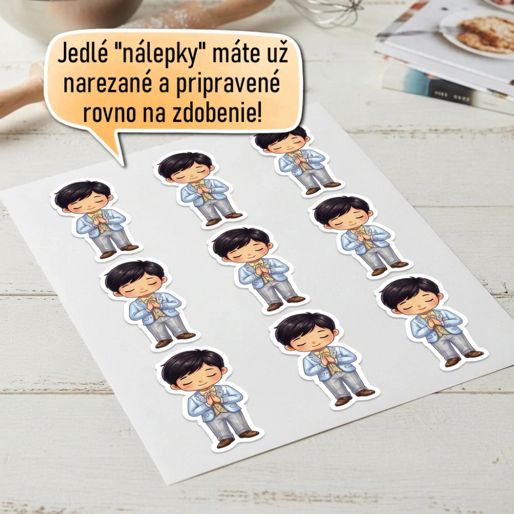 Fondánové nálepky s presným vykrajovačom P09 - Tmavé vlásky