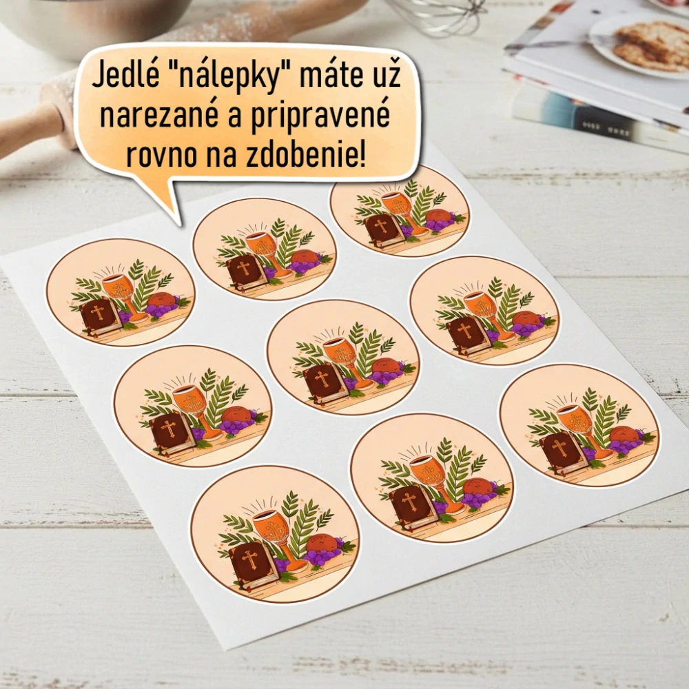 Fondánové nálepky s presným vykrajovačom P13 - Obetné dary s menom