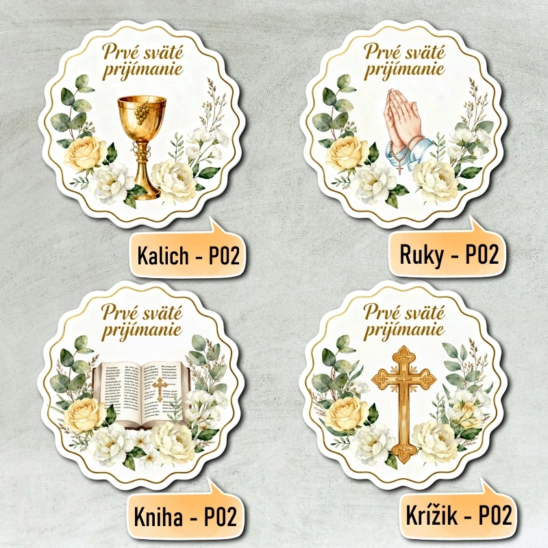 Fondánové nálepky s presným vykrajovačom - Prijímanie set P02