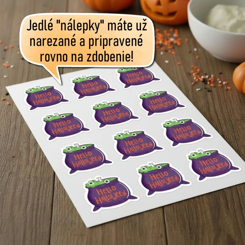 Fondánové nálepky s presným vykrajovačom H17 - Kotlík
