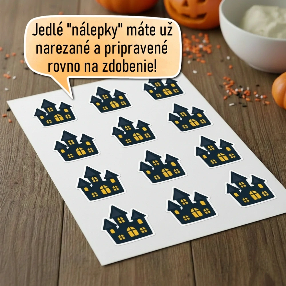 Fondánové nálepky s presným vykrajovačom H16 - Dom
