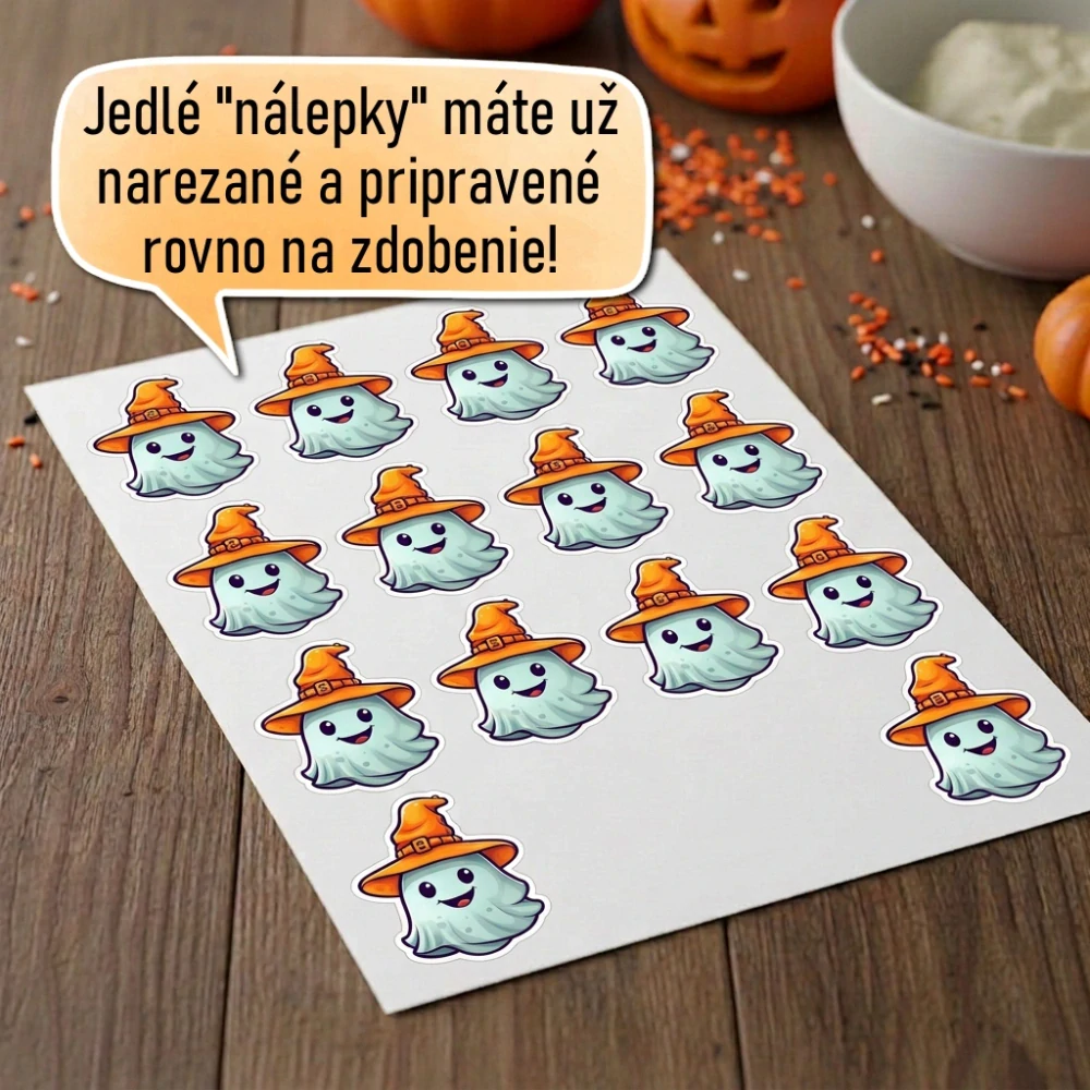 Fondánové nálepky s presným vykrajovačom H07 - Duch typ 2