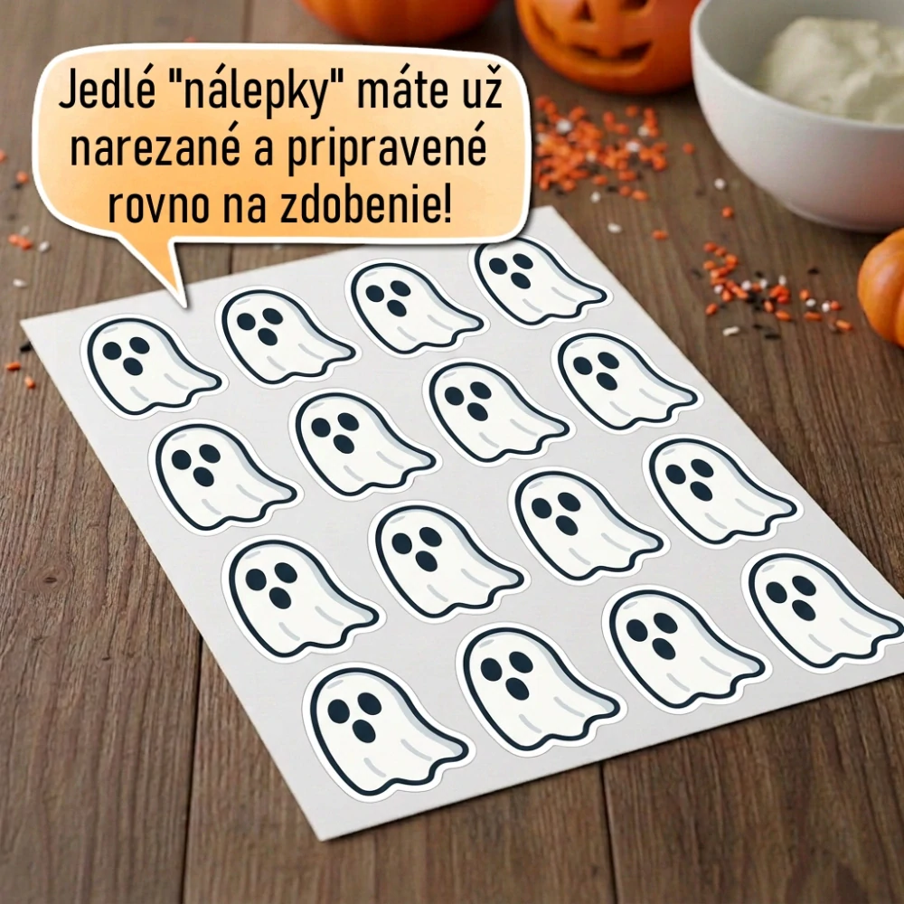 Fondánové nálepky s presným vykrajovačom H06 - Duch typ 1