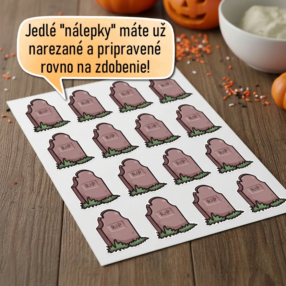 Fondánové nálepky s presným vykrajovačom H04 - Hrob typ 1