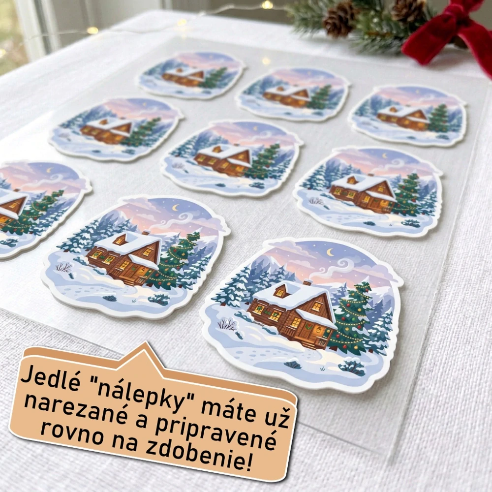 Fondánové nálepky s presným vykrajovačom S49 - Krajinka typ 1