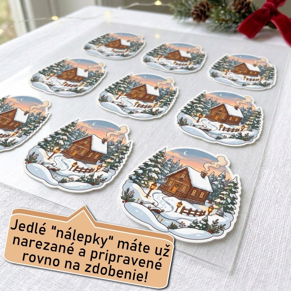 Fondánové nálepky s presným vykrajovačom S48 - Krajinka typ 2