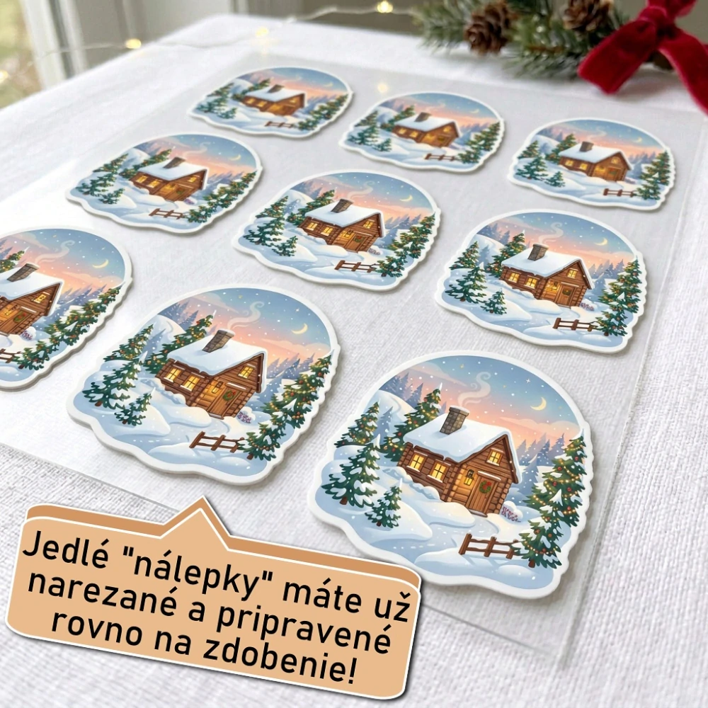 Fondánové nálepky s presným vykrajovačom S47 - Krajinka typ 3