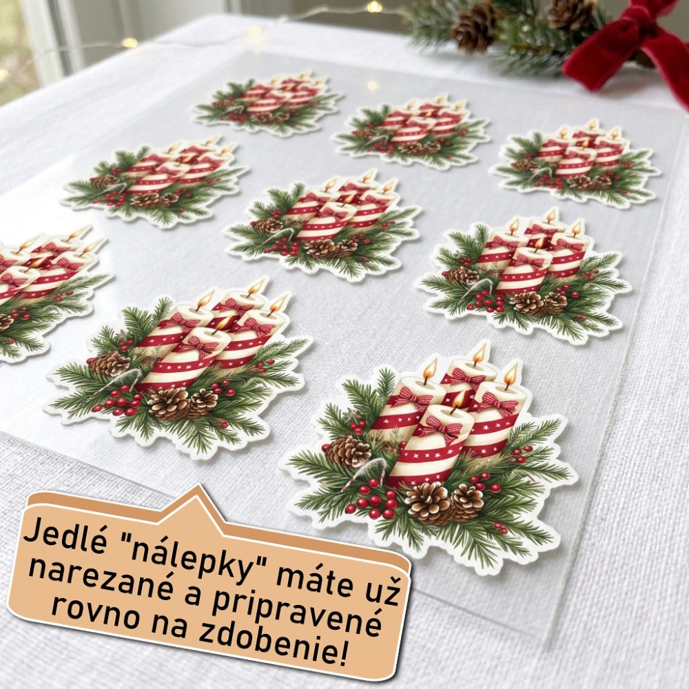 Fondánové nálepky s presným vykrajovačom S41 - Adventné sviečky