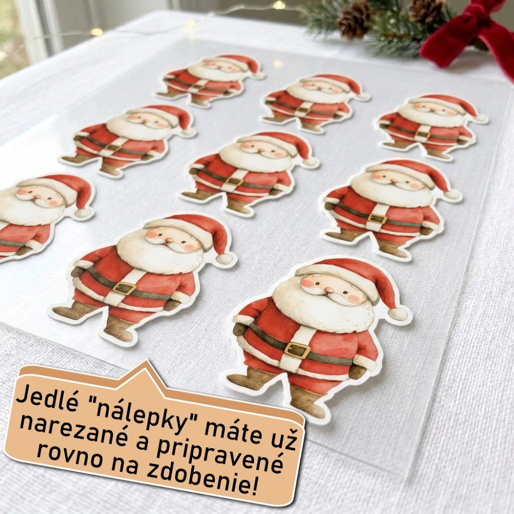 Fondánové nálepky s presným vykrajovačom S40 - Mikuláš / Santa typ 1