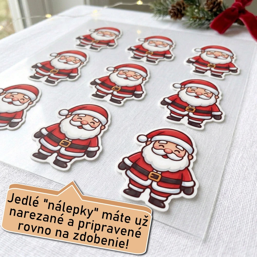 Fondánové nálepky s presným vykrajovačom S25 - Mikuláš / Santa typ 2