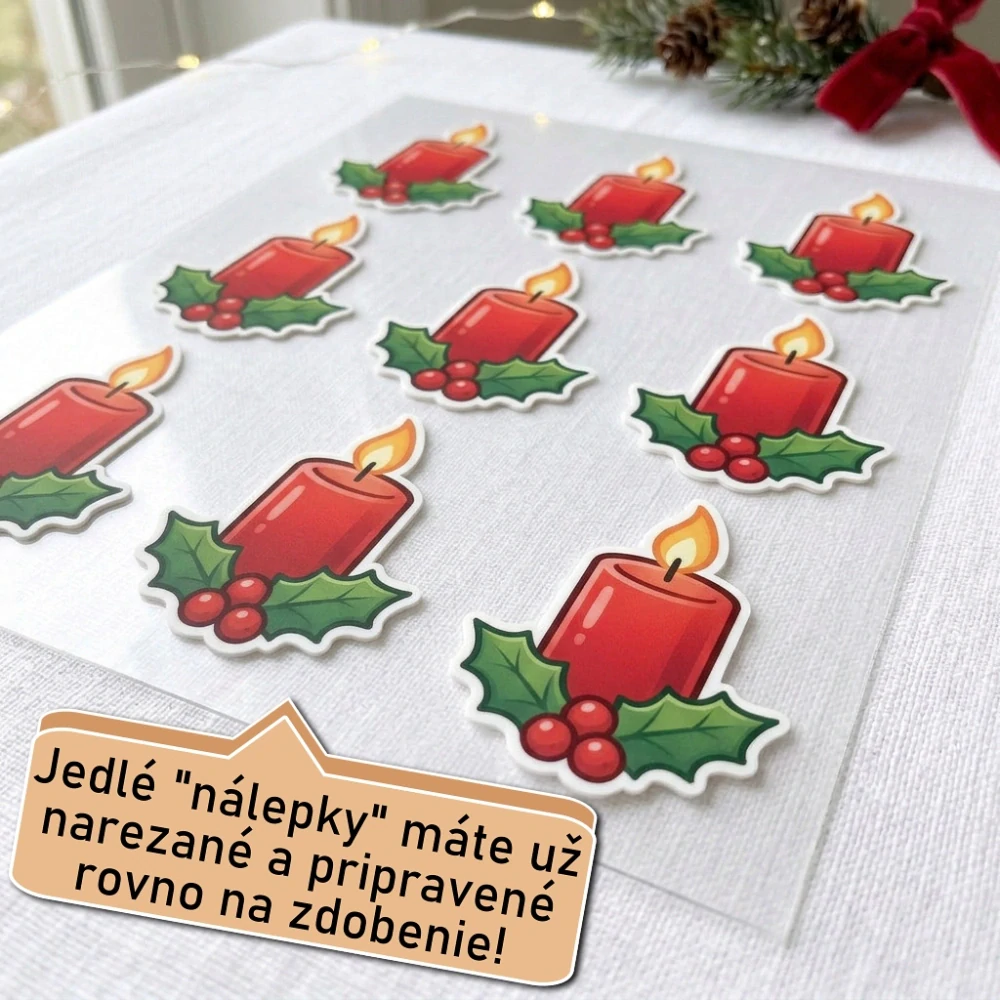 Fondánové nálepky s presným vykrajovačom S18 - Sviečka