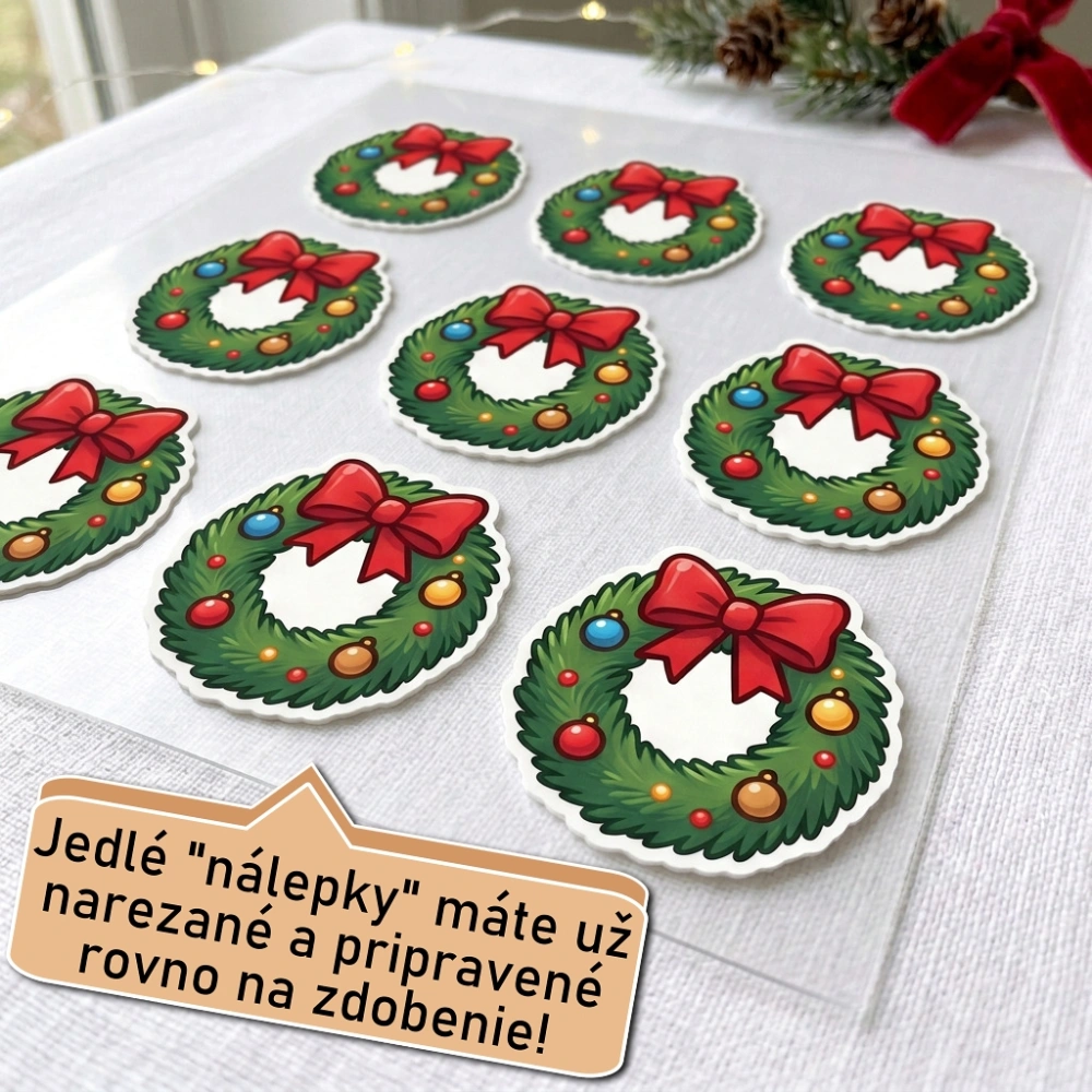 Fondánové nálepky s presným vykrajovačom S16 - Veniec