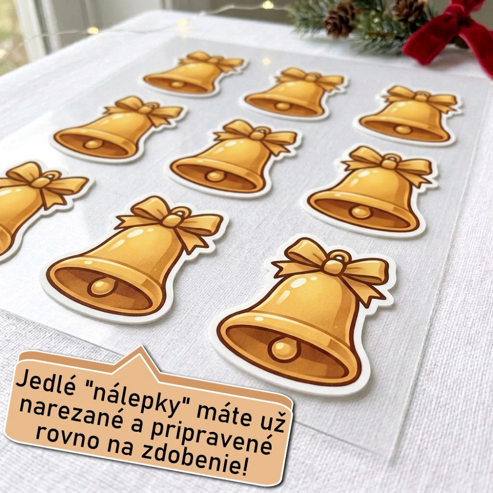 Fondánové nálepky s presným vykrajovačom S12 - Zvonček