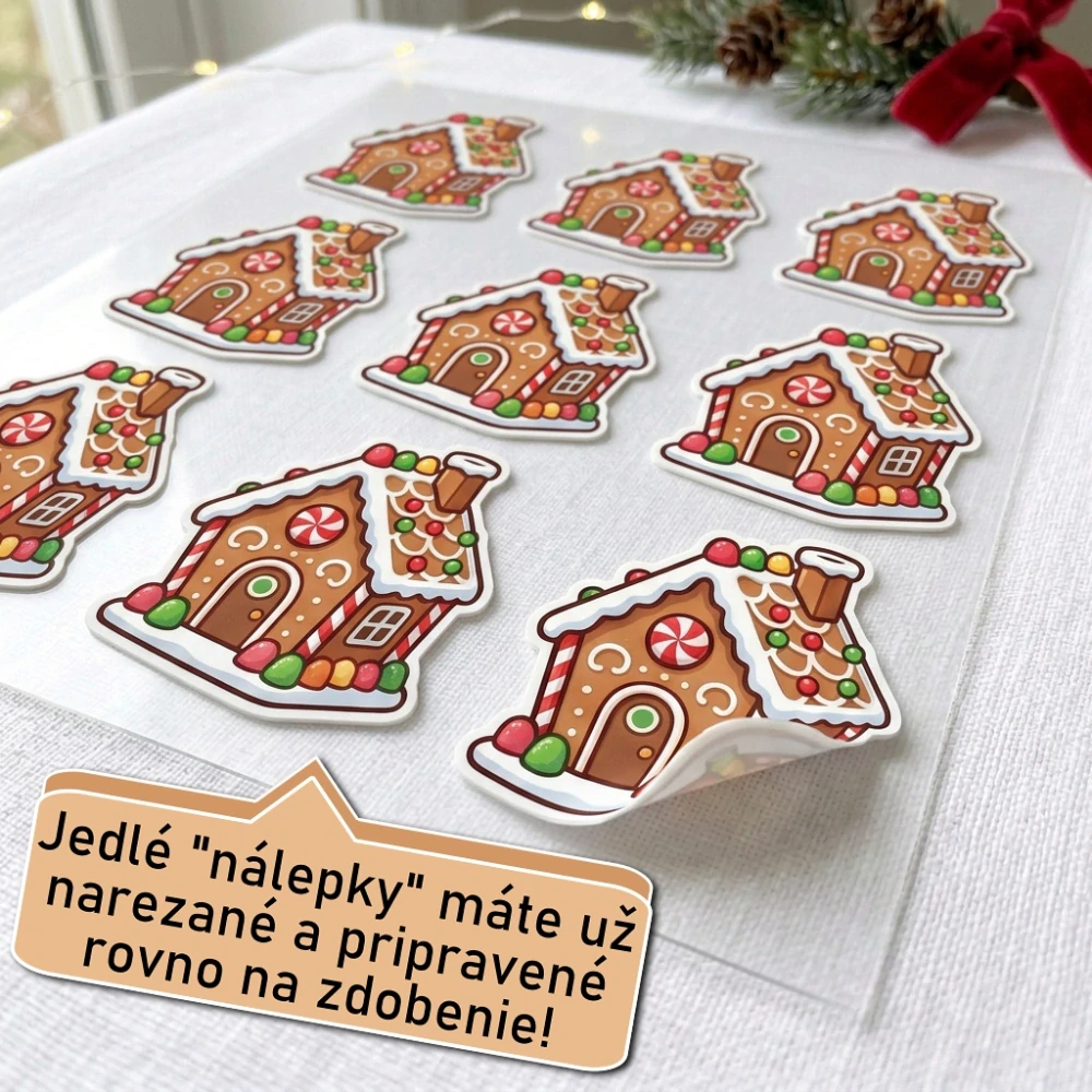 Fondánové nálepky s presným vykrajovačom S09 - Perníková chalúpka