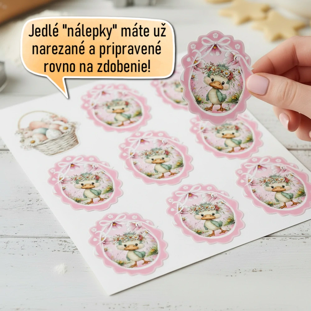 Fondánové nálepky s presným vykrajovačom - Veľkonočný set V02