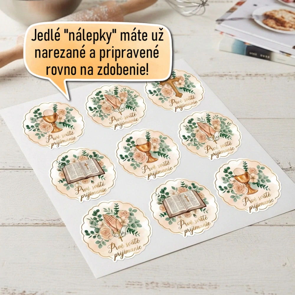 Fondánové nálepky s presným vykrajovačom - Prijímanie set P01