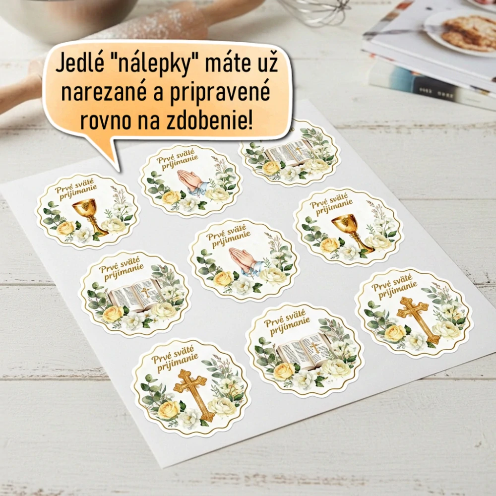 Fondánové nálepky s presným vykrajovačom - Prijímanie set P02