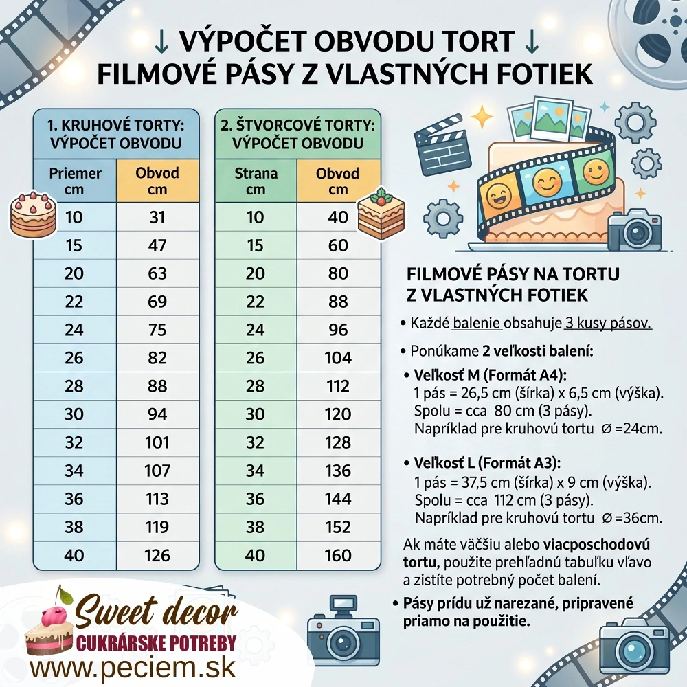 Jedlé fotopásy na tortu – sépia (Veľkosť L)