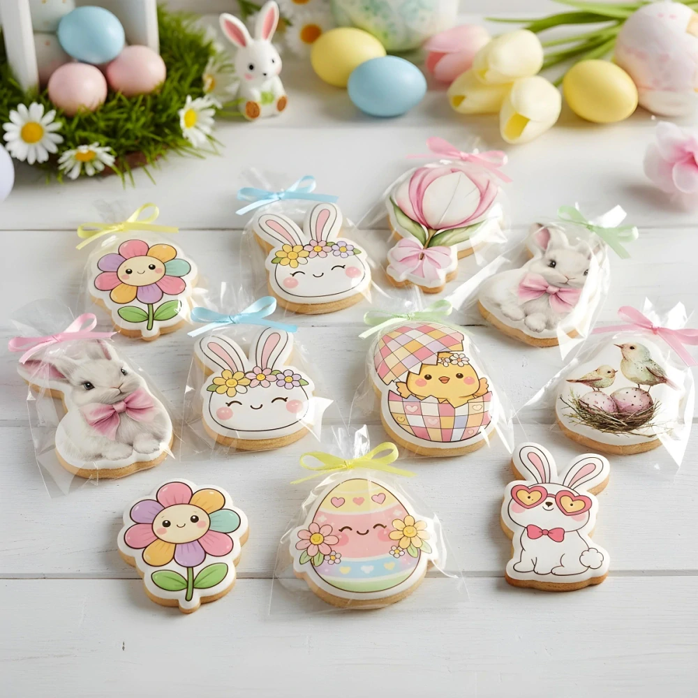 Fondánové nálepky s presným vykrajovačom V09 - Vajíčko s mašľou