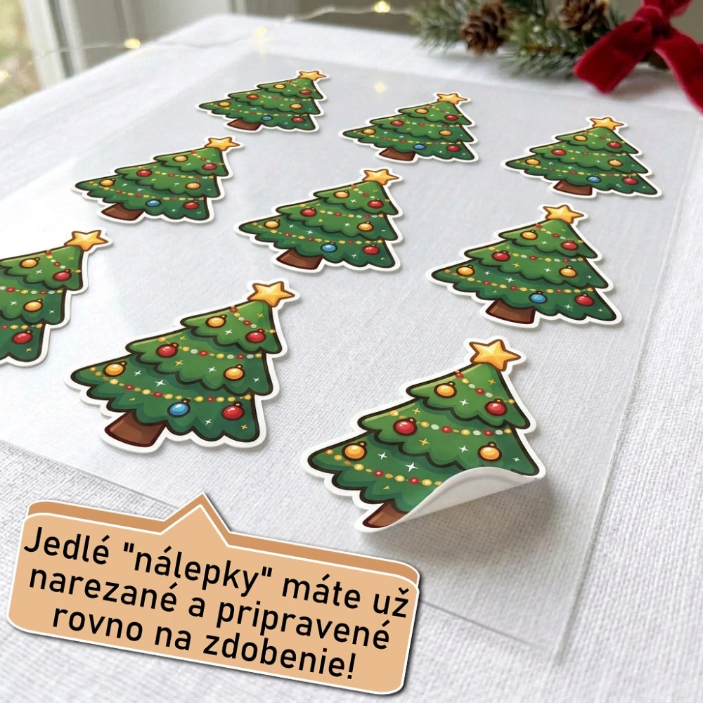 Fondánové nálepky s presným vykrajovačom S07 - Stromček