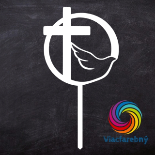 Zápich Kríž s holubicou - Viacfarebný