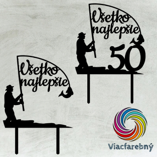 Všetko najlepšie s číslom/bez rybár - Viacfarebný zápich
