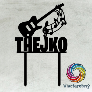 Elektrická gitara s menom - Viacfarebný zápich