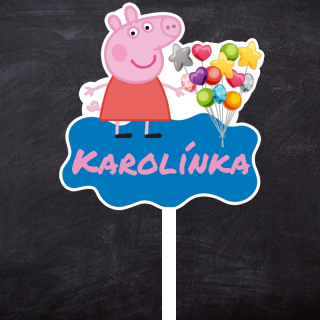 Zápich Prasiatko Peppa s menom