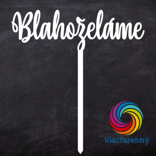 Zápich "Blahoželáme" - Viacfarebný
