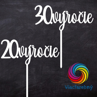Výročie s číslom - Viacfarebný zápich