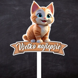 Zápich mačička "Všetko najlepšie"
