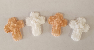 Cukrová dekorácia Malý krížik 2 farby 1 ks