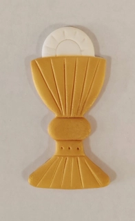 Cukrová dekorácia Kalich plochý ZLATÝ 1 ks