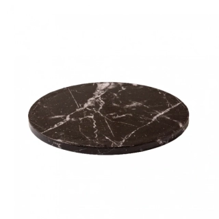 Pevný ČIERNY MRAMOR 1 cm hrubý podnos KRUH 36 cm