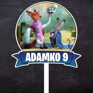 Zápich Zootropolis s menom a vekom Typ2 - Modrý