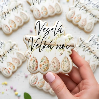 Fondánové nálepky s presným vykrajovačom V10 - Veselá Veľká noc